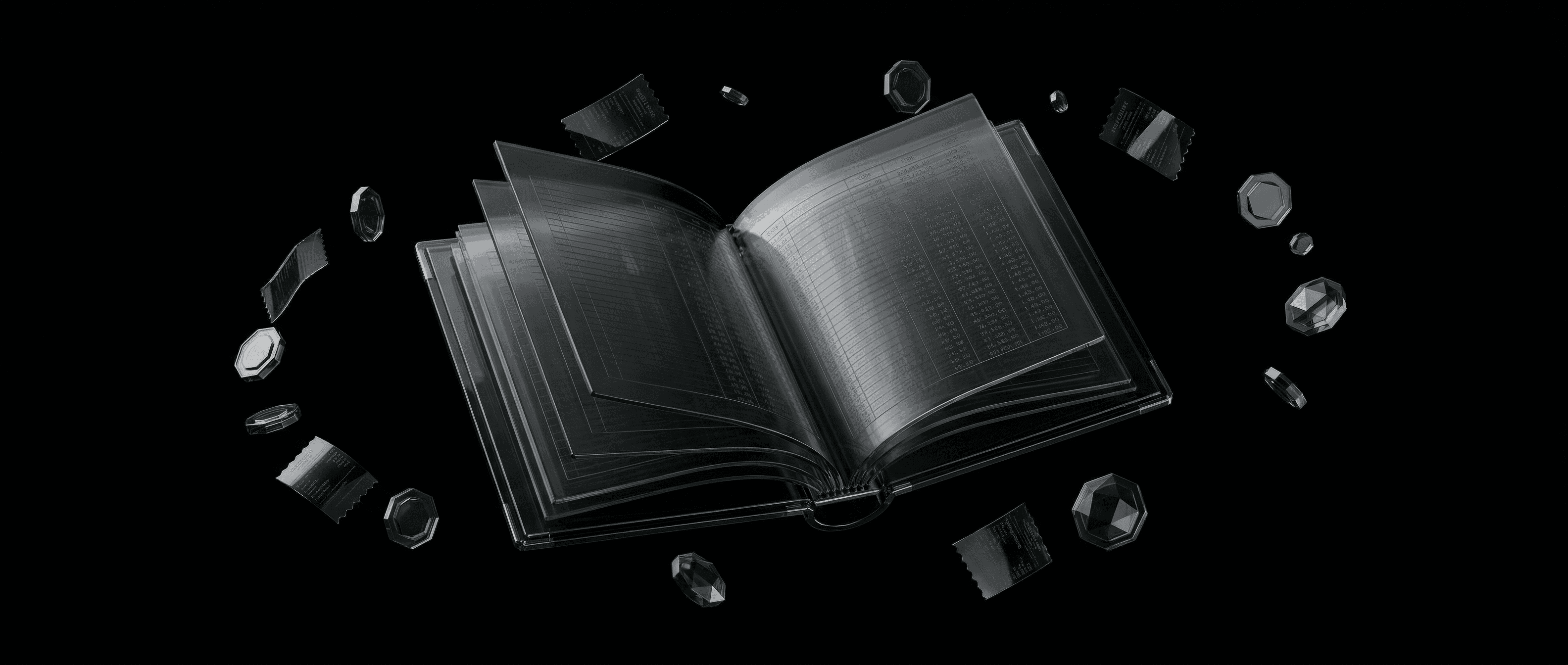 Abstract geometric shapes visualizing AI bookkeeping and automated financial administration