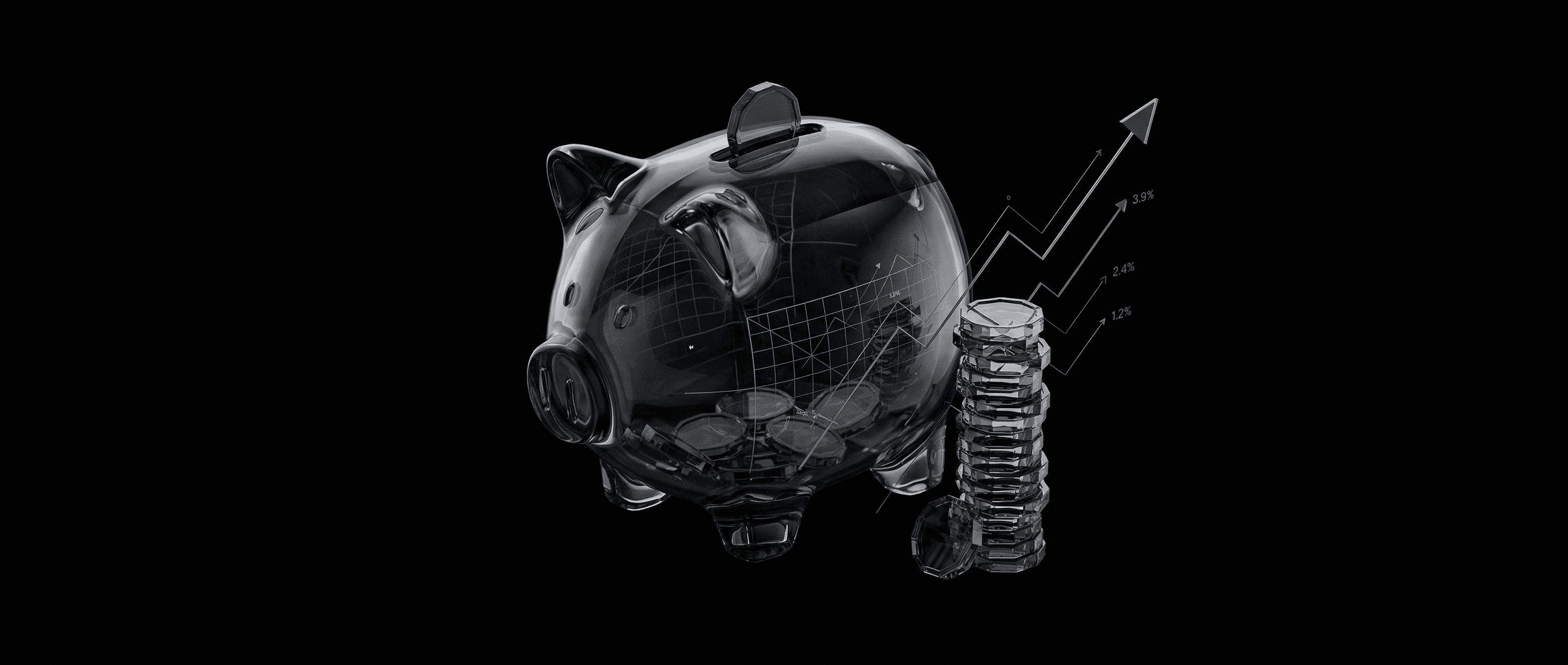 Abstract geometric shapes visualizing process optimization and savings through automation